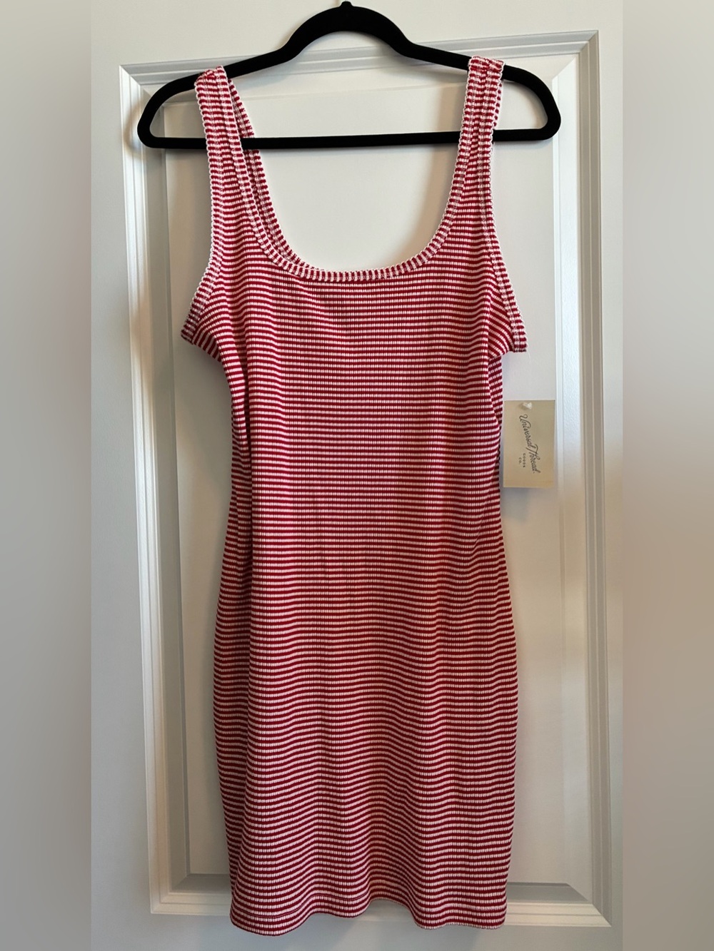 Universal Thread Red and White Striped Knit Mini Dress